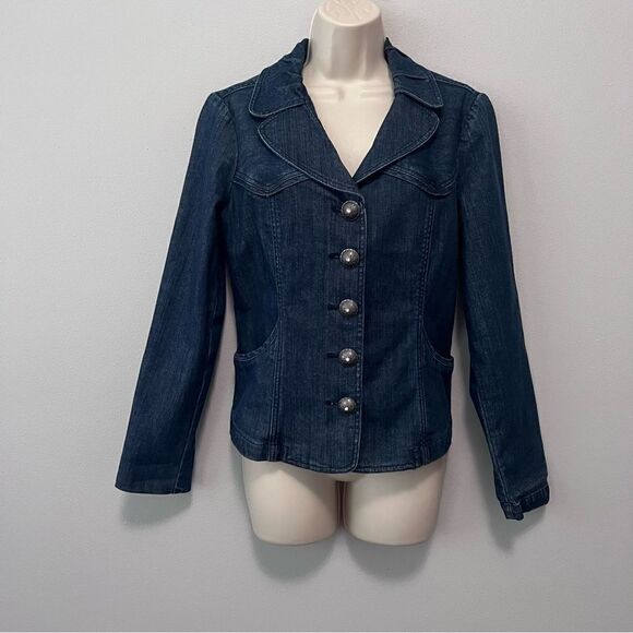 Christopher & Banks Button Front Denim Jacket Size S - Picture 1 of 8